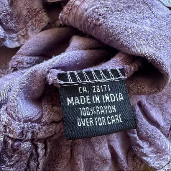 Papa Vancouver Purple Lace Flowy Top Fairycore Boho Romantic Embroidered Blouse - Picture 12 of 12